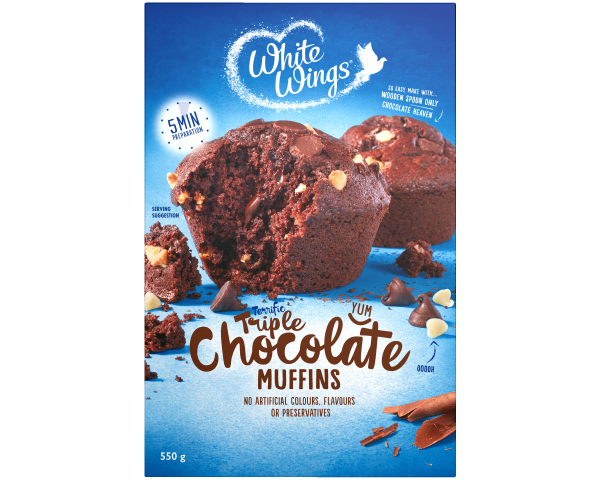 White Wings Muffin Mix Triple Choc 550 g
